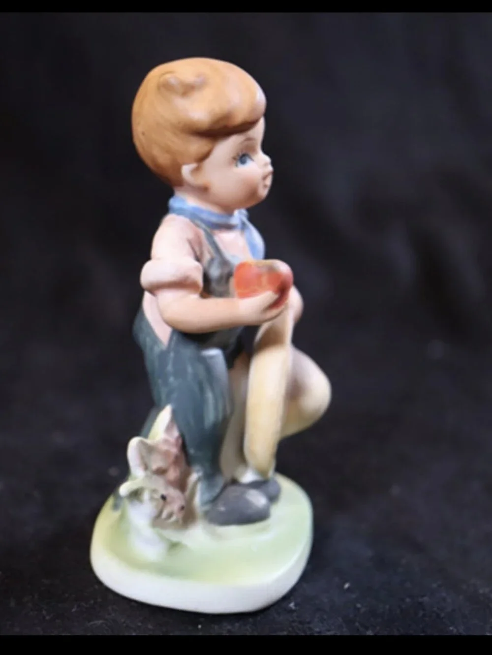 Vintage Napco Little Farm Boy Figurine with his Apple & Hat Figurine Japan